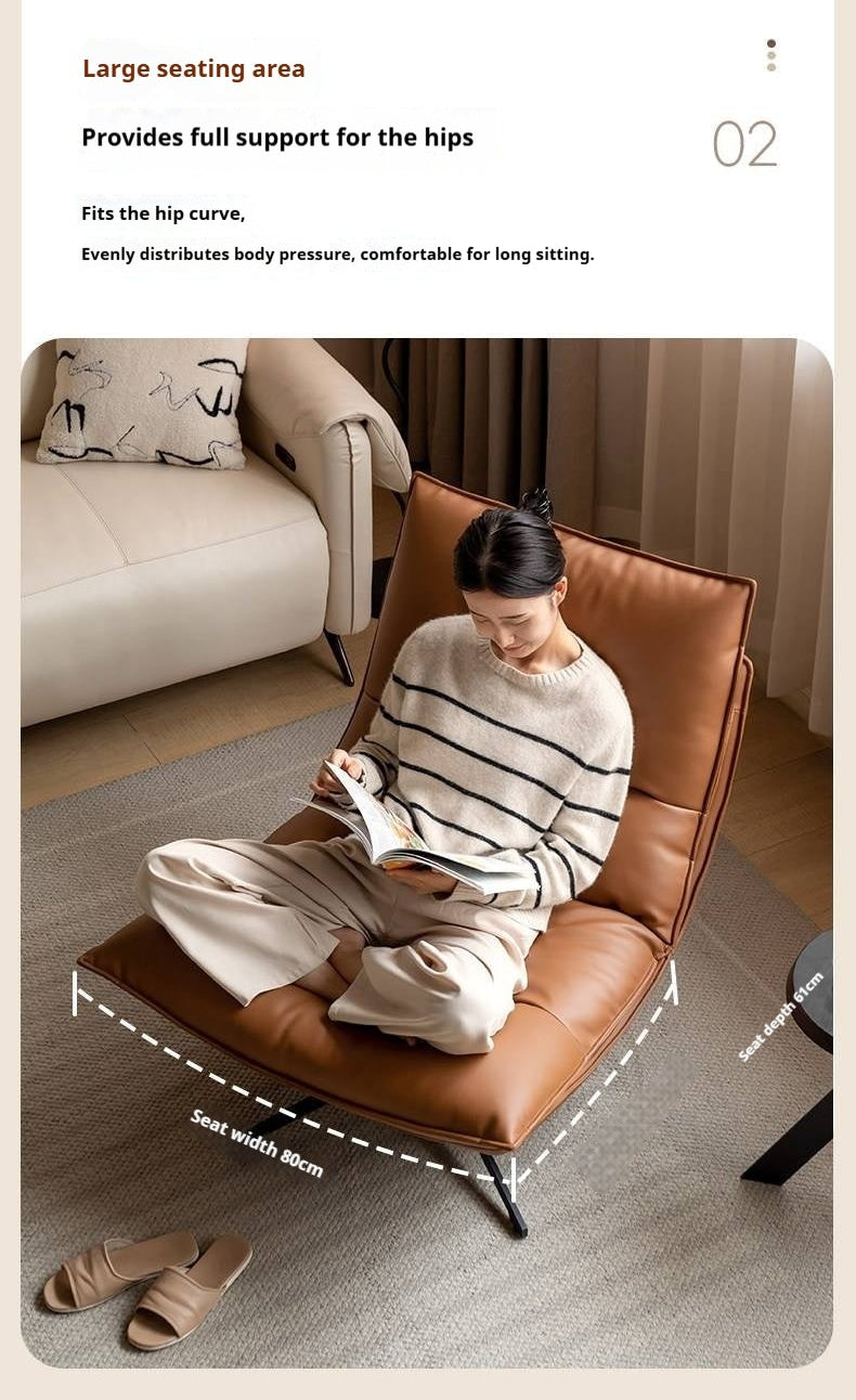 Italian Modern Swivel Lounge Chair with Upholstered Cushion eco leather