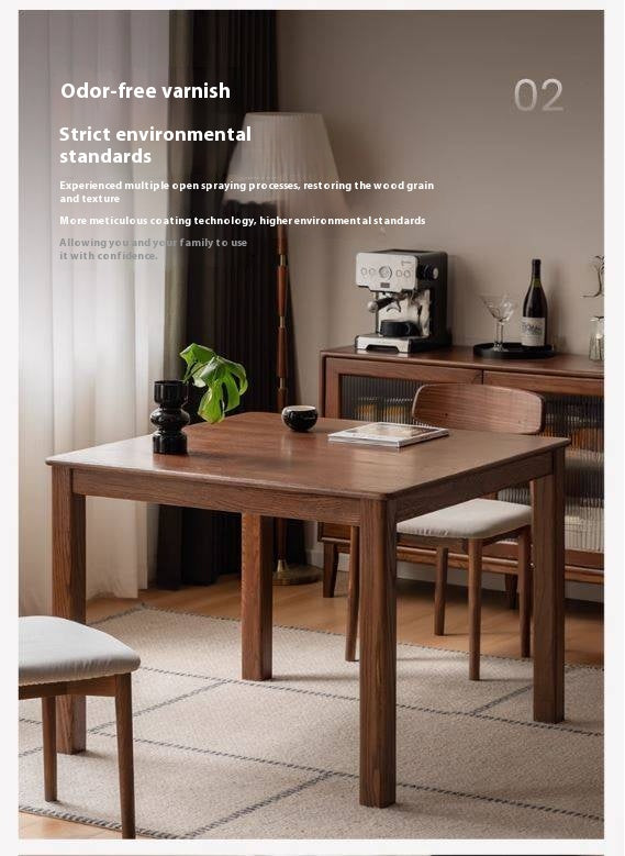 Oak Solid Wood Square Dining Table