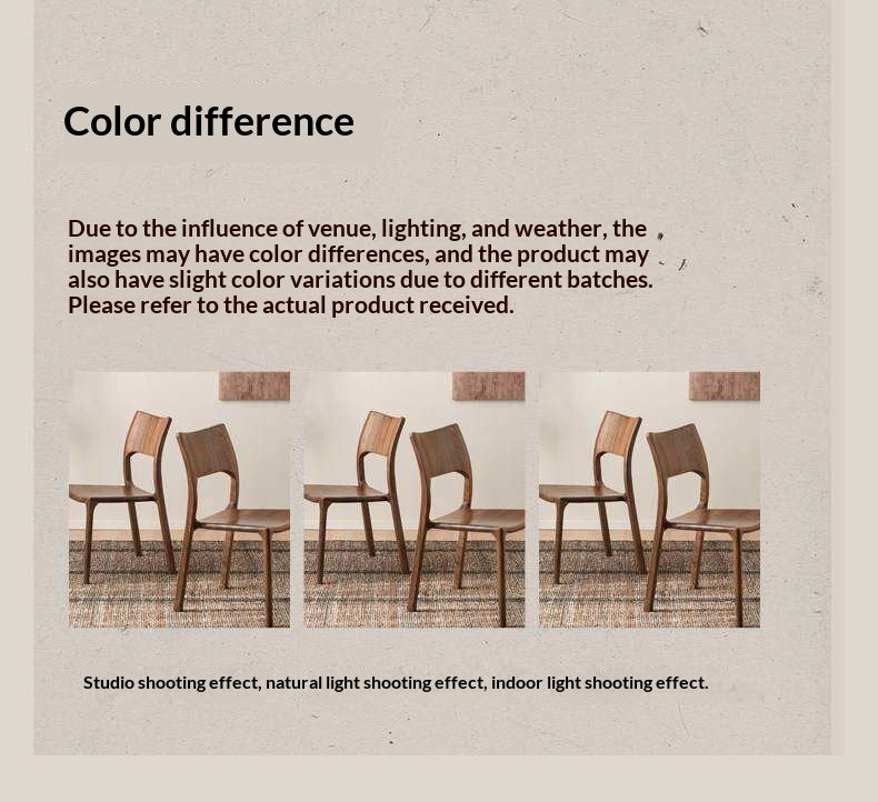 4 pcs Black Walnut Solid Wood Dining Chair with Sculpted Backrest Design