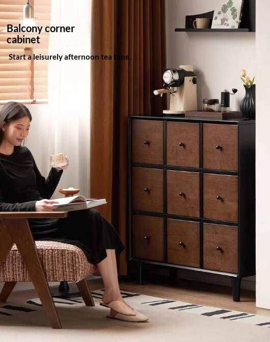 Rubberwood Solid 9-Drawer Dresser, Mid Century Bedroom Storage Cabinet