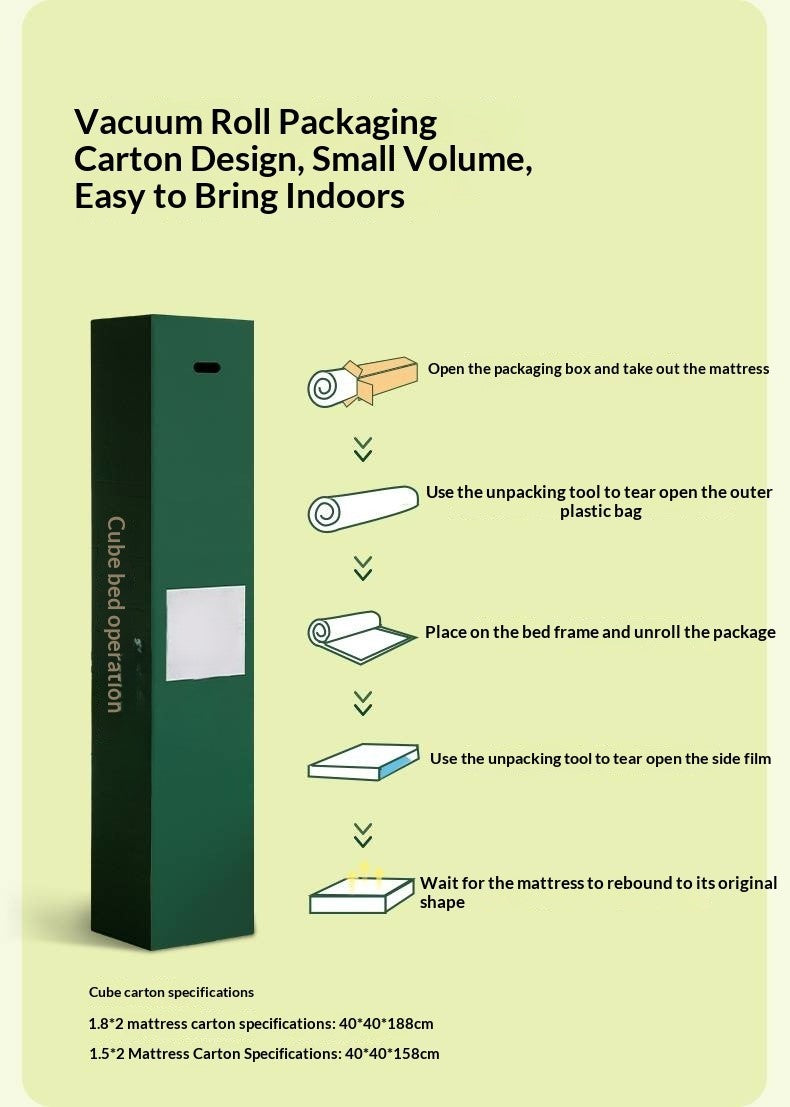 Zero-Glue Mattress Spring Mattress Antibacterial Anti-mite Sponge Mattress Roll-up Simmons Mattress 22 cm