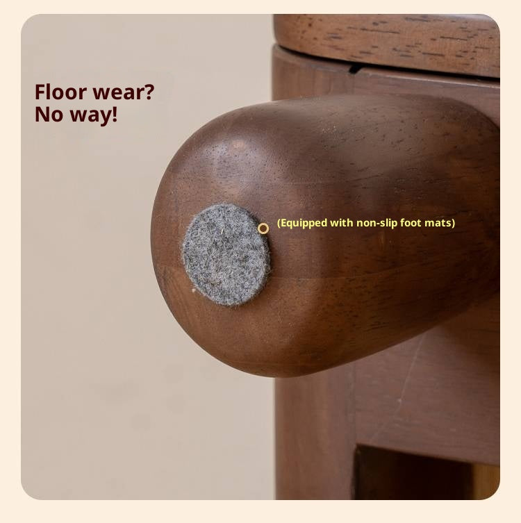 Solid Rubberwood Solid Wood Retro Style Kids Nightstand