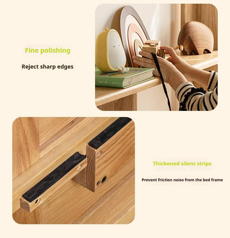 Rubberwood Solid Wood Children's Multifunctional Box Bunk Bed