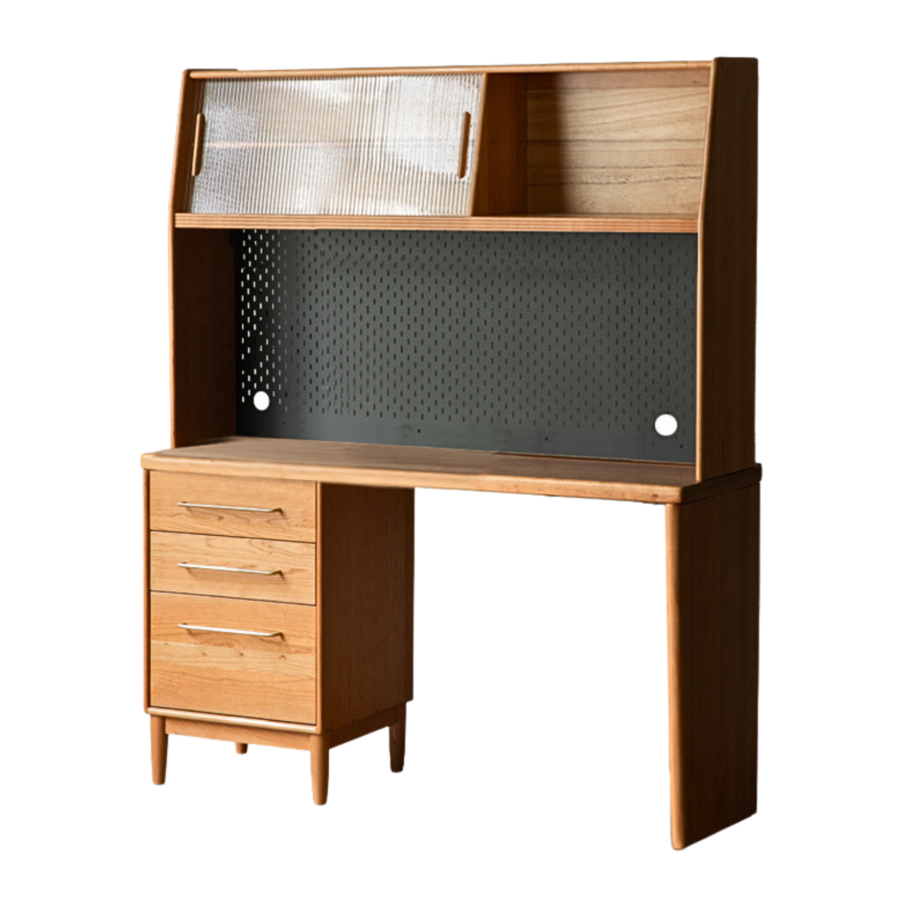 Cherry, Oak Solid Wood, Solid RubberWood Japanese Style Buffet Cabinet