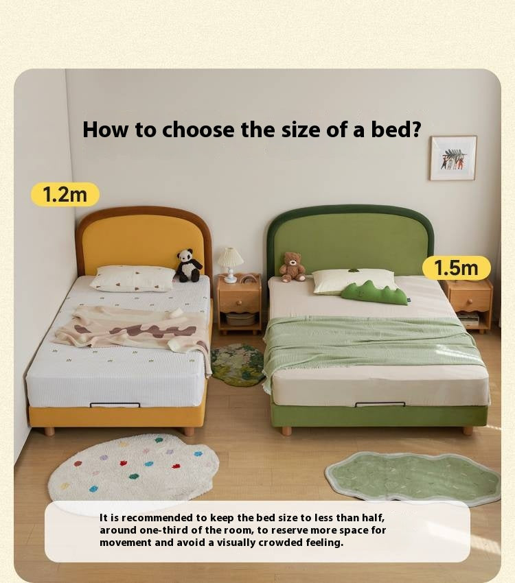 Fabric Children's Bed High Head Soft Bed