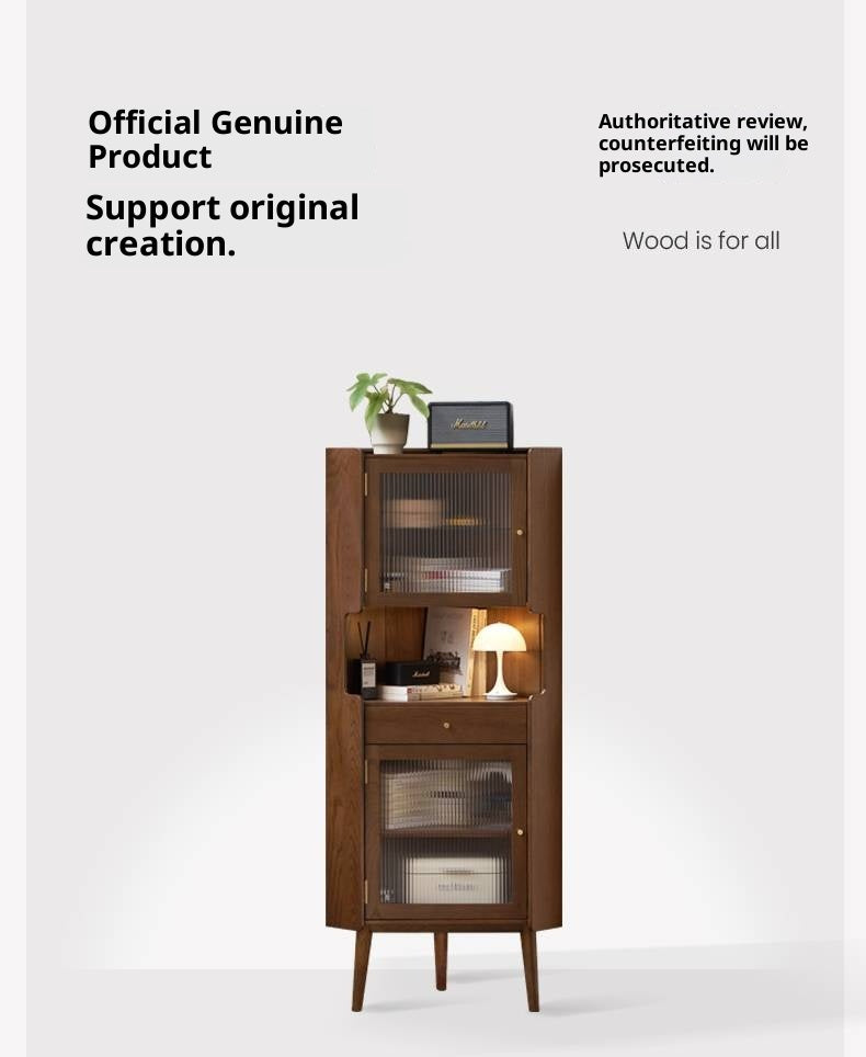 Oak Solid Wood Corner Side Cabinet