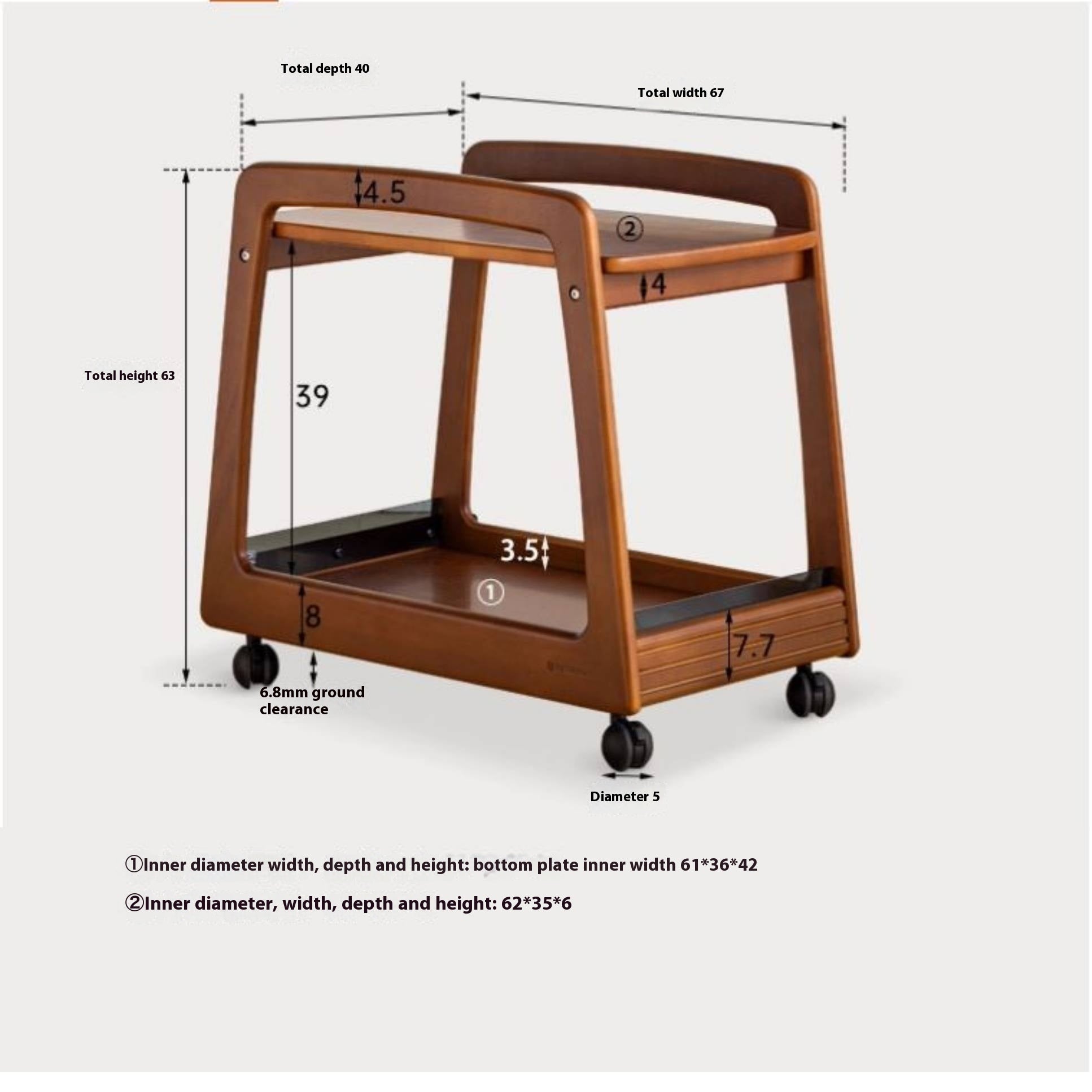 Poplar Solid Wood Antique Style Side Table.