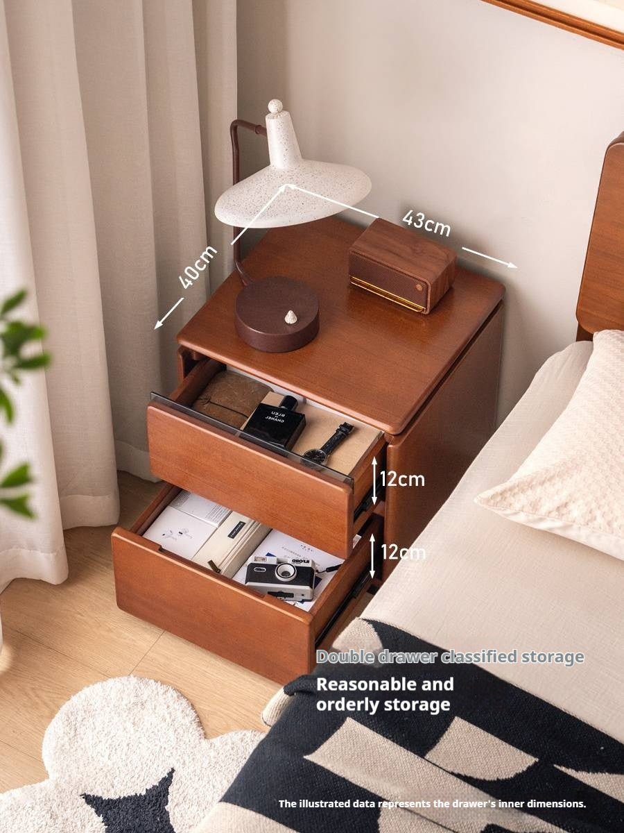 PoplarSolid Wood Vintage Style Nightstand