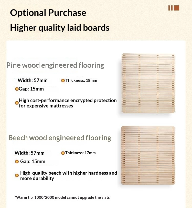 Rubberwood Solid Wood Kids’ Platform Bed and Hidden Storage