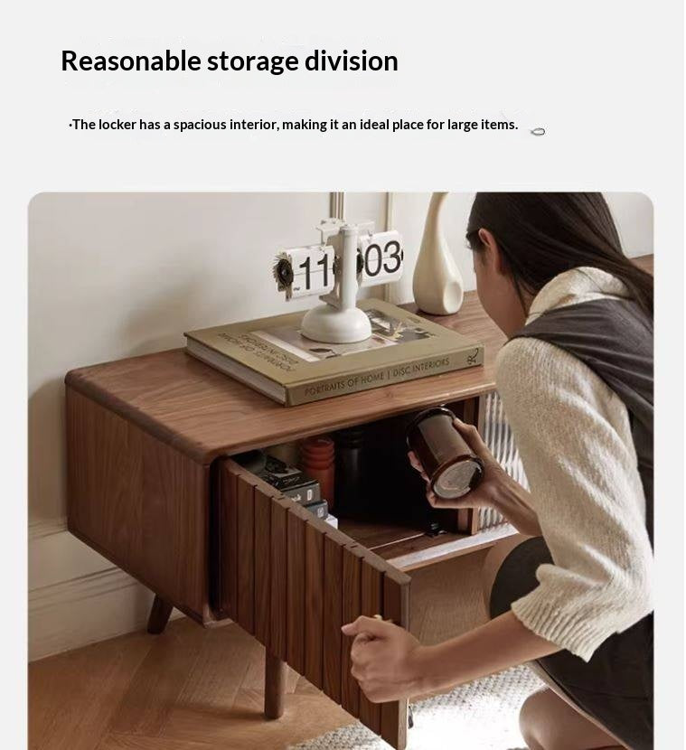 Black Walnut Solid Wood Nordic TV Cabinet.