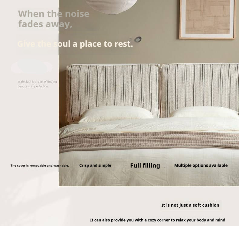 Fabric Bed Headboard Pillow with Large Removable Backrest Cushion