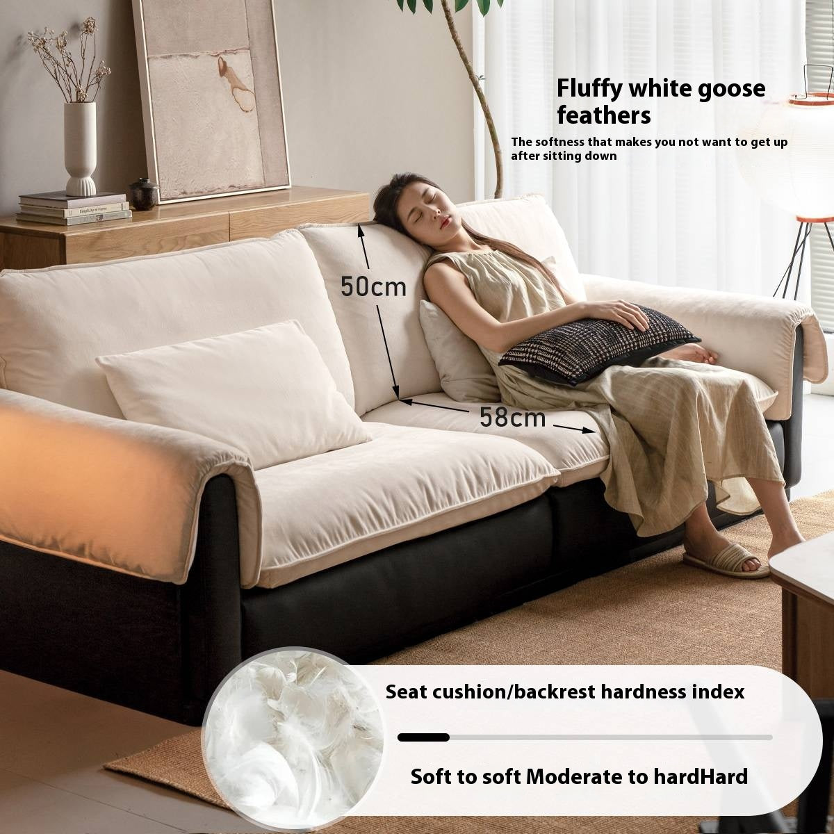 Chenille & Eco-Cloud Leather Sofa