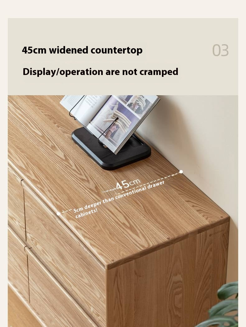 Ash Solid Wood Log Style Six Drawers Cabinet