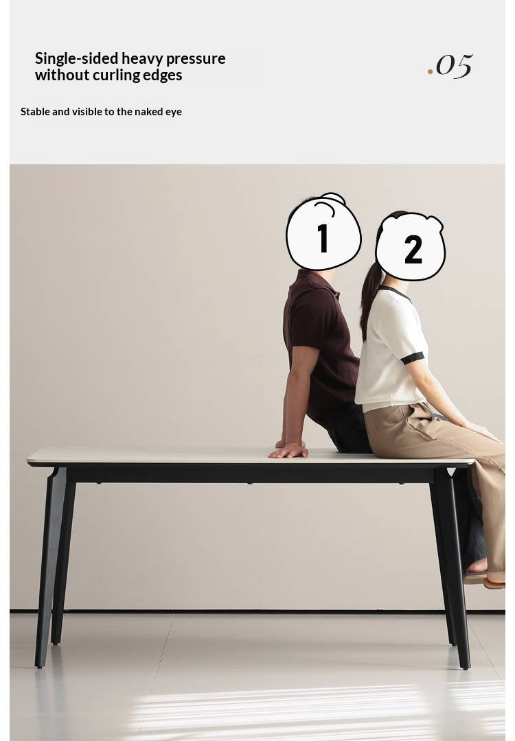 Solid Rubberwood Modern Minimalist Rock Board Dining Table