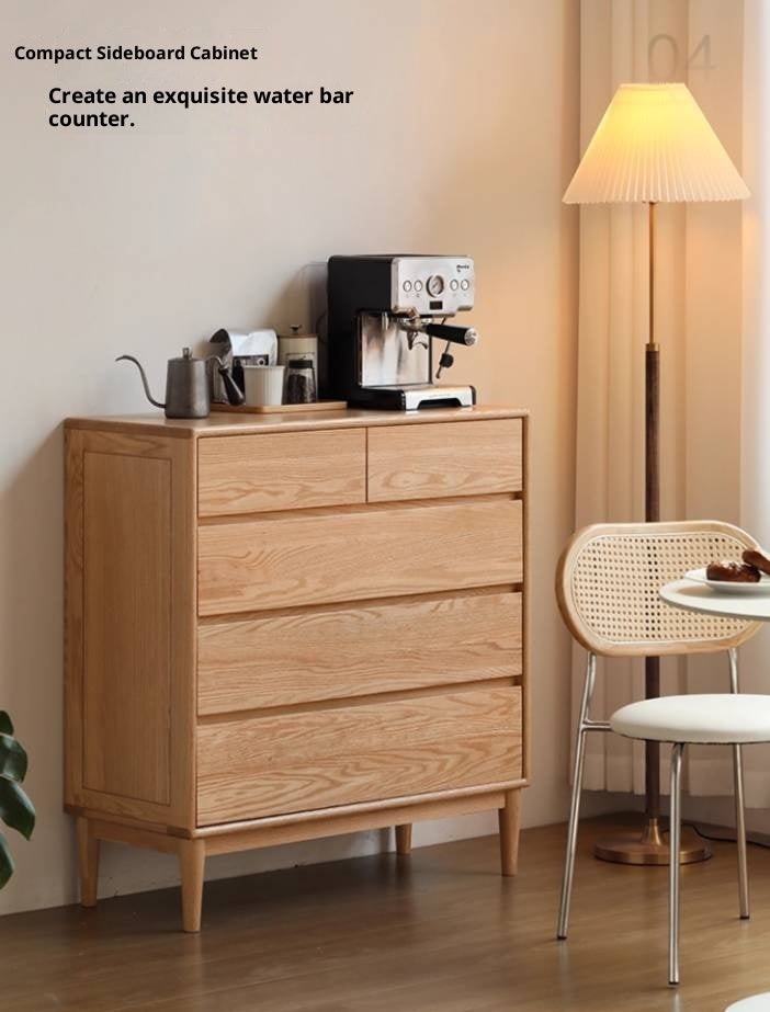 Oak Solid Wood Five-Drawer Chest