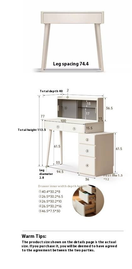 Poplar Solid Wood Telescopic Dressing Table