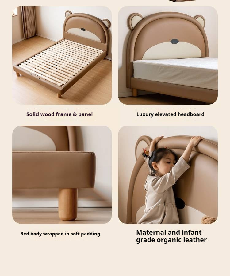 Organic Leather Children's Soft Bear Bed