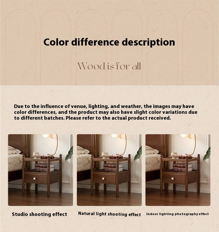 Black Walnut Solid Wood Italian Light Luxury Nightstand