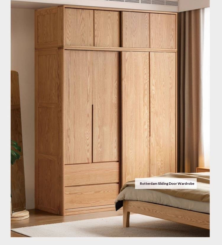 Oak, Cherry Solid Wood Corner Wardrobe