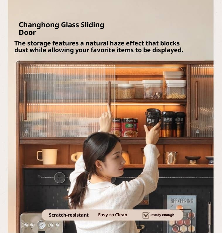 Sandalwood, Ash, White Ash Solid Wood Rock Board Modern Sideboard