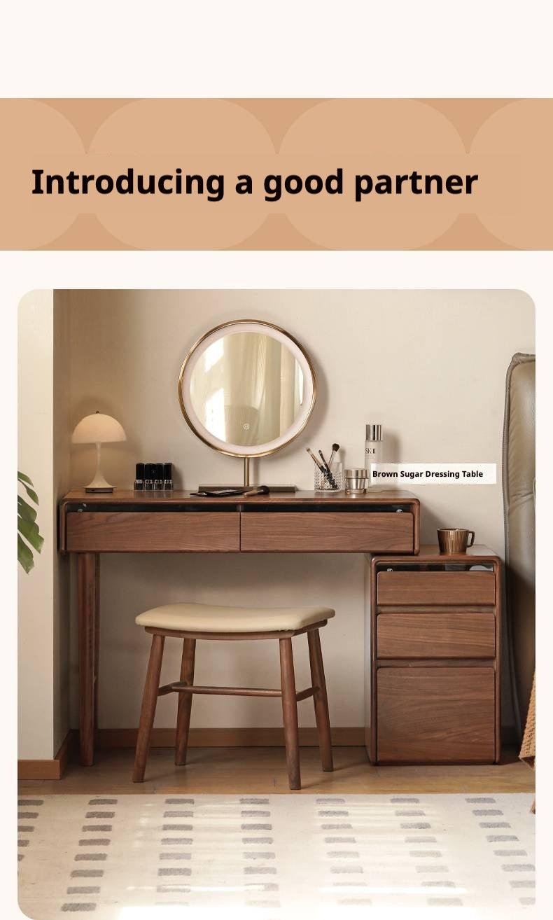 Oak, Black Walnut, Ash, Poplar Solid Wood Makeup Soft Stool.