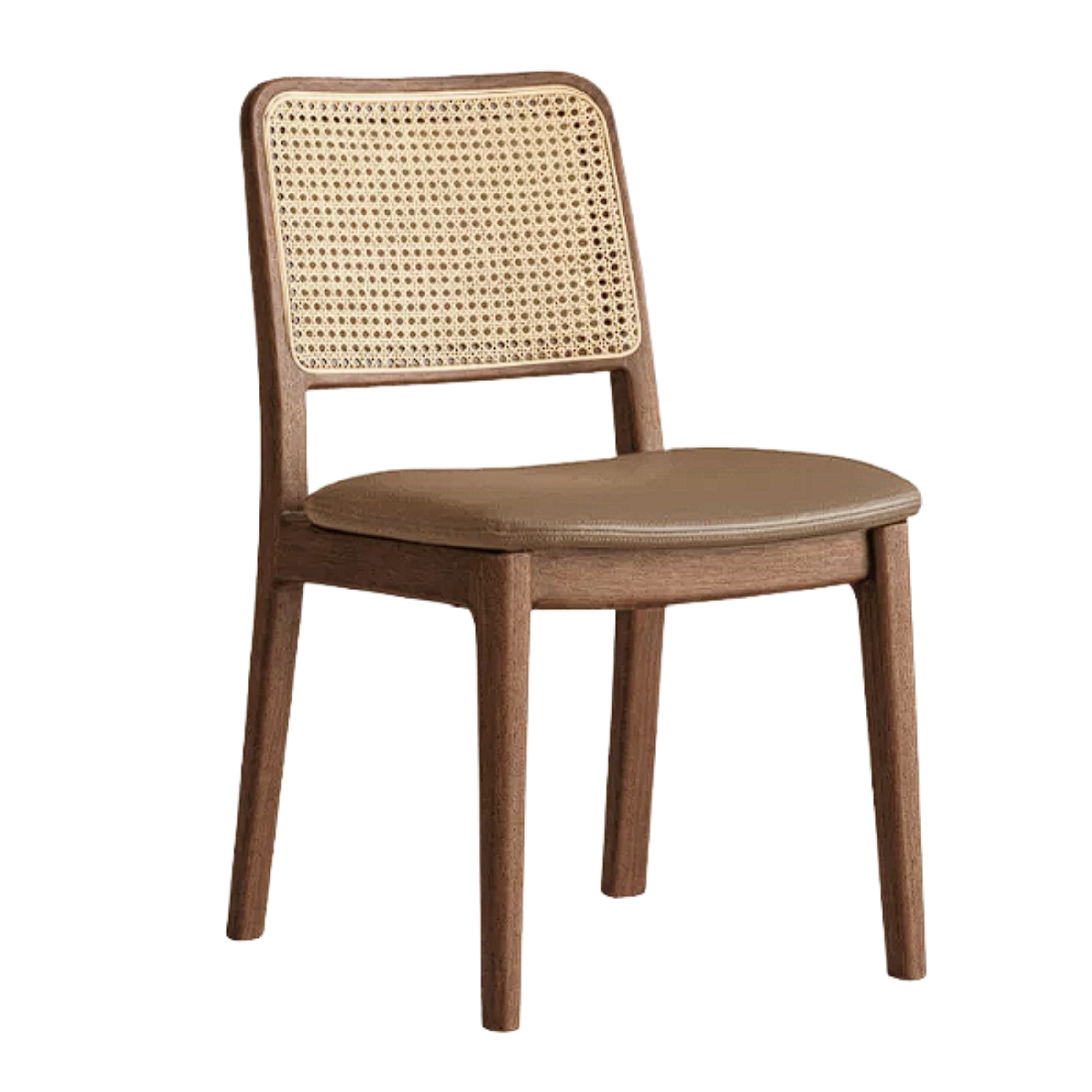 Set 4 pcs Black Walnut, Oak, Ash, Sandalwood Solid Wood Cane Back Dining Chair
