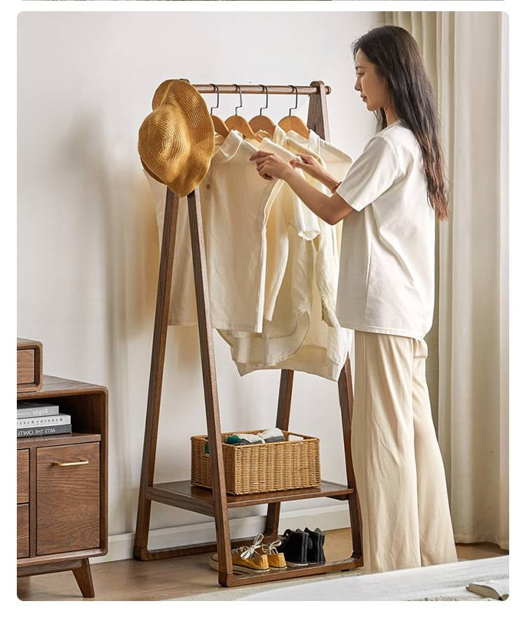 Solid Rubberwood Nordic Minimalist Standing Hanger