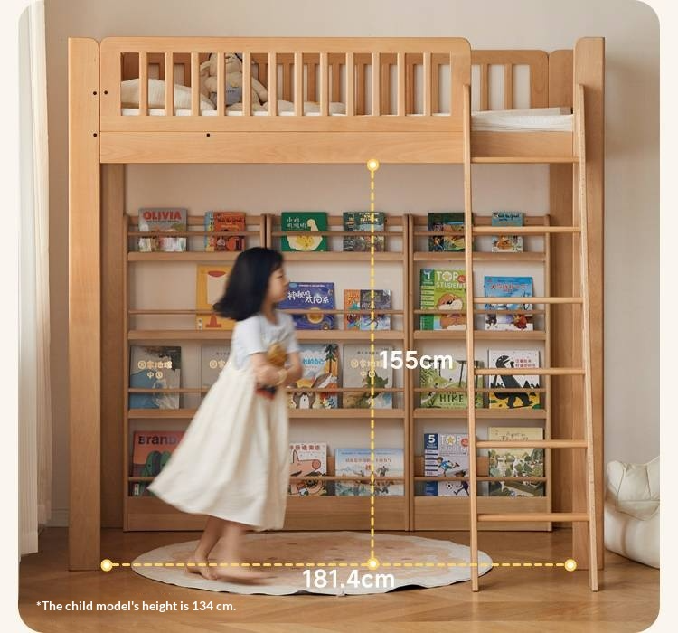 Beech Solid Wood Children's Loft Bed