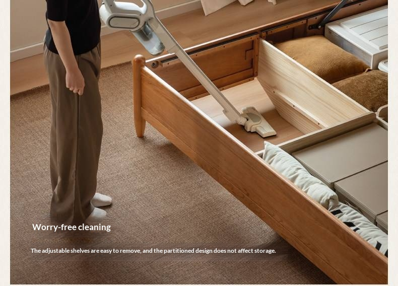 Cherry Wood, Black Walnut Solid Wood Box Bed