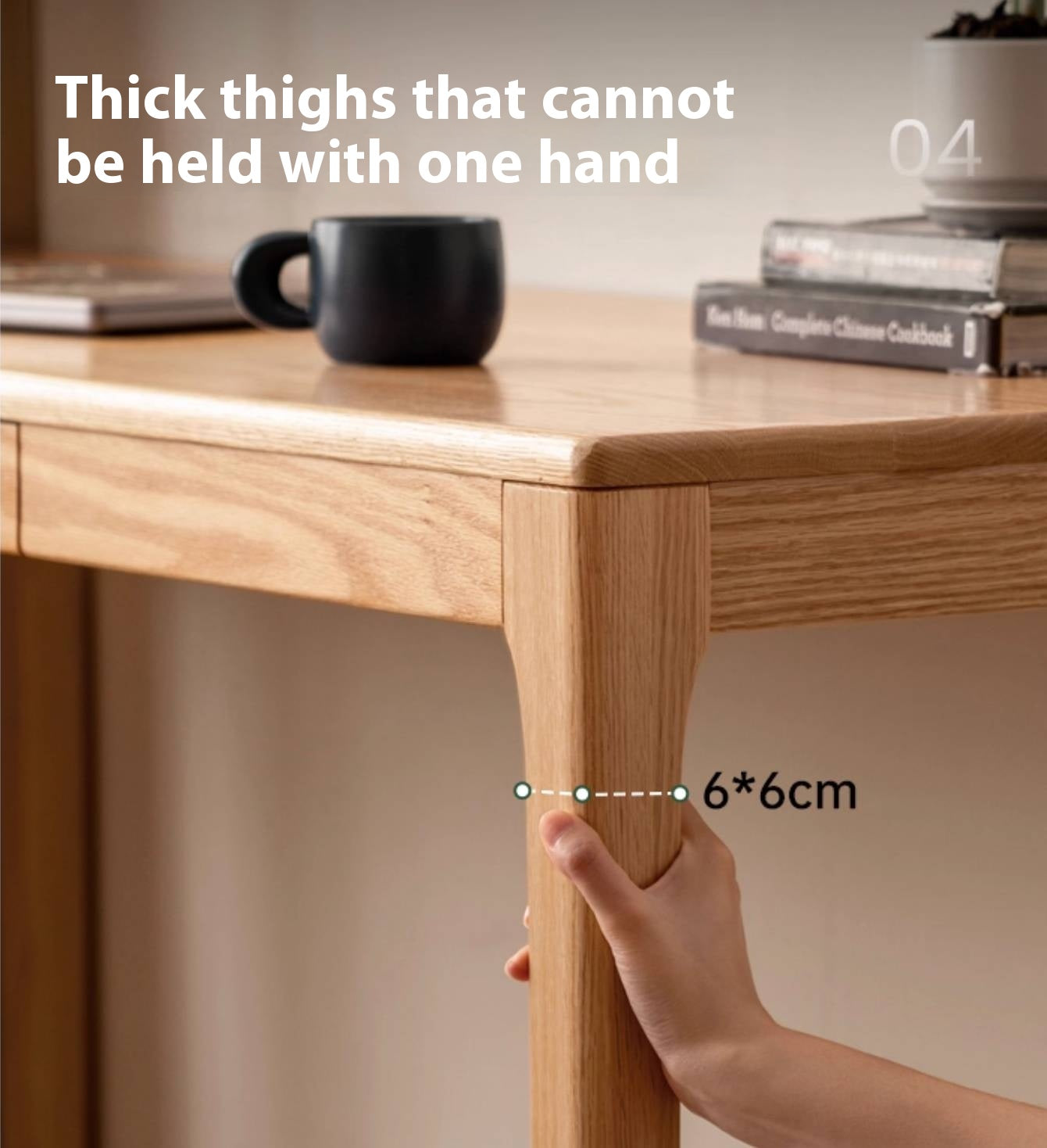 Oak Solid Wood Office Nordic Desk