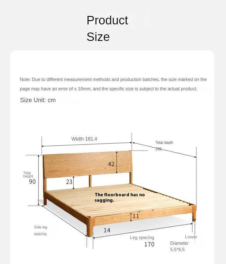 Oak Solid Wood Bed