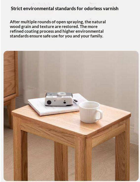 2 pcs Oak Solid Wood Stool