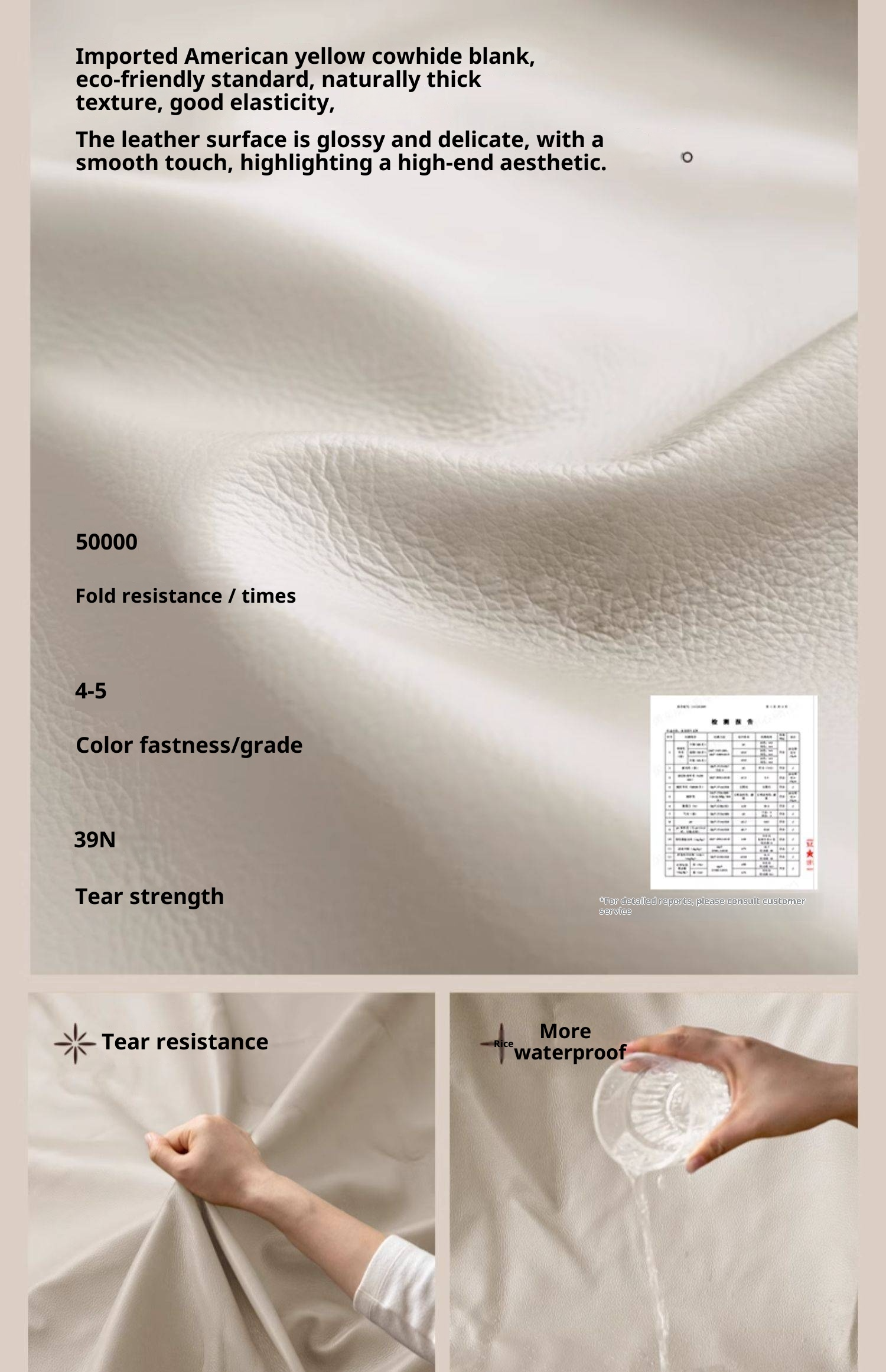 Poplar Solid Wood Genuine Leather Soft Backrest Bed Retro Vintage