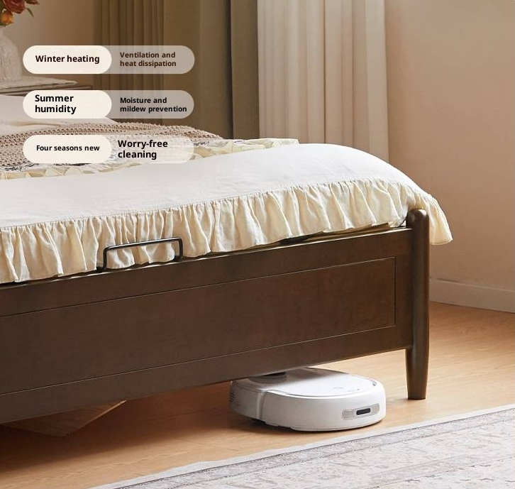 Poplar Solid Wood Box Bed, French Retro Style