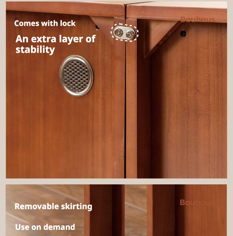 Poplar Solid Wood Ancient Style Module Combination TV Cabinet.