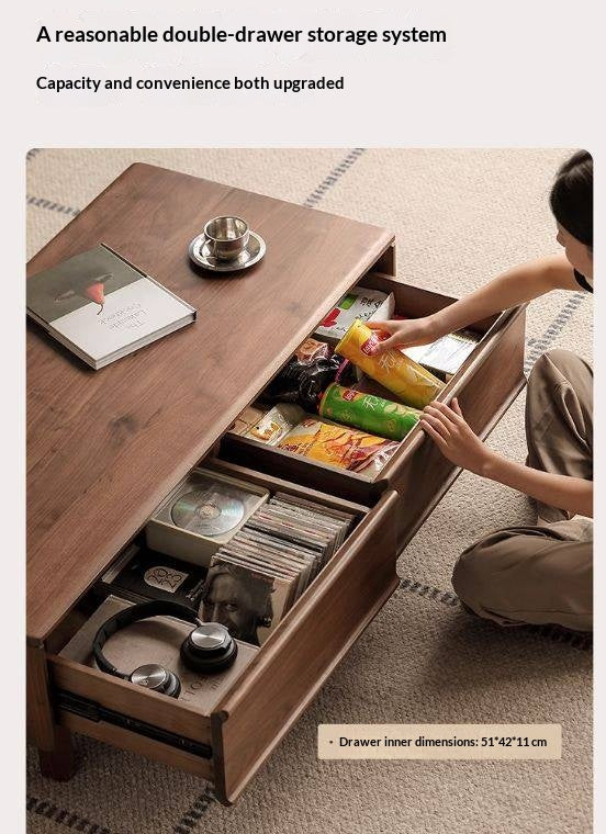 Black Walnut Solid Wood Modern Coffee Table
