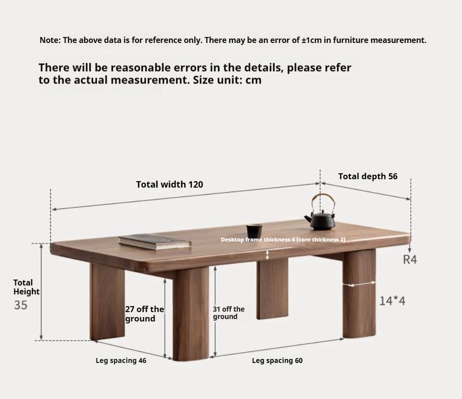 Black Walnut Solid Wood Wabi-Sabi Style Coffee Table