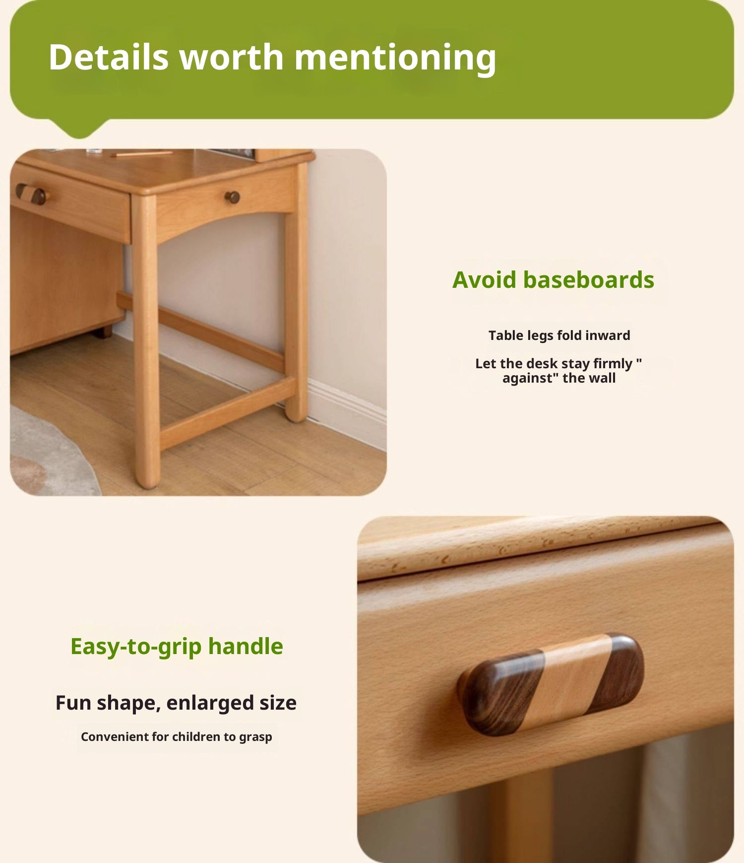 Beech Solid Wood Children s Learning Desk