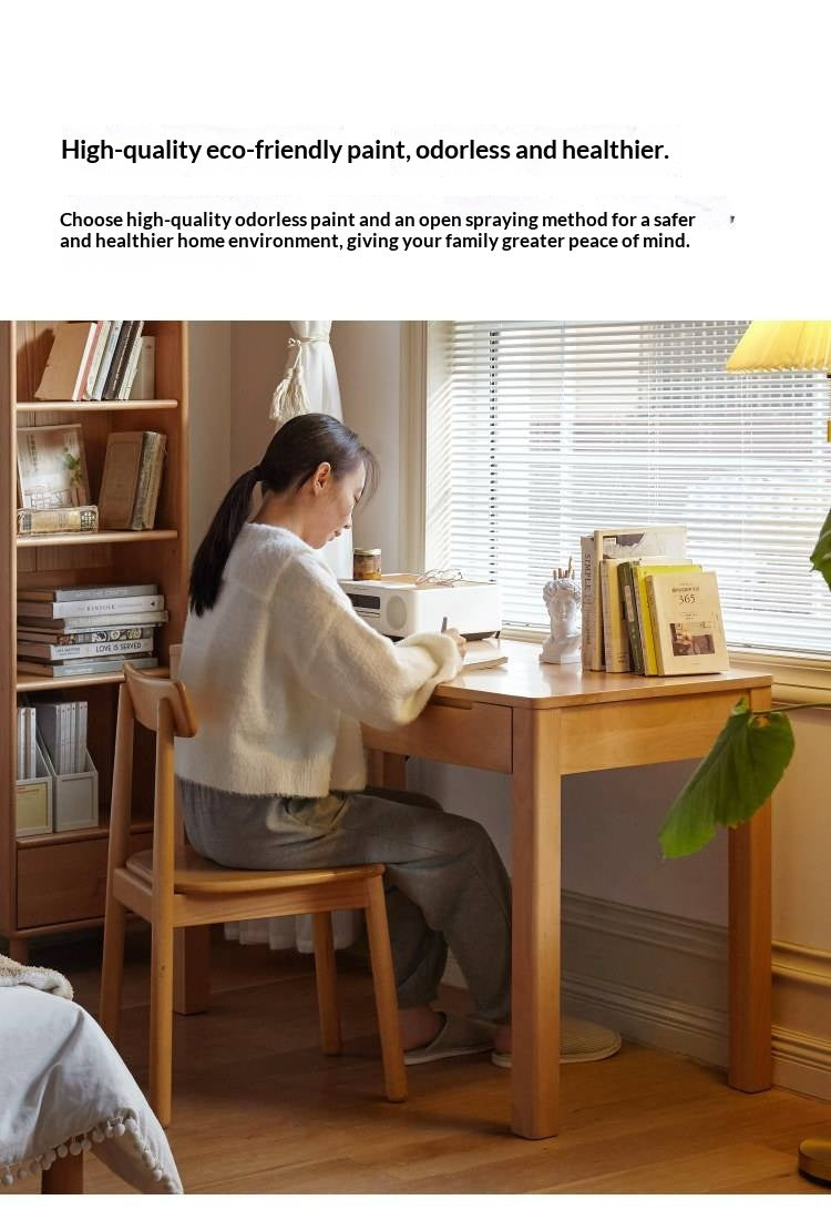 Beech Solid Wood Study Computer Office Desk