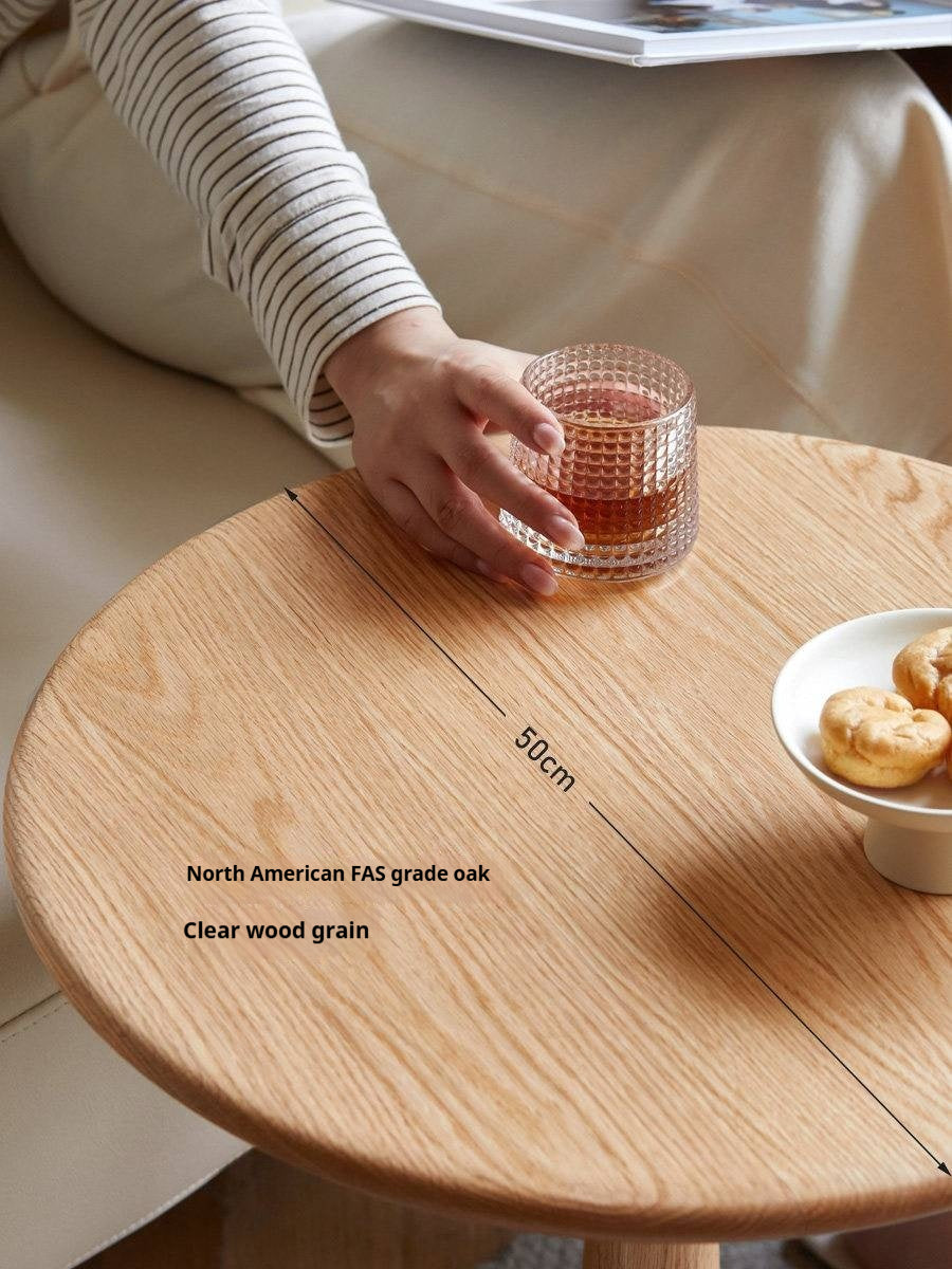 Oak, Black Walnut, Cherry, Beech Solid Wood Round Side Table Modern
