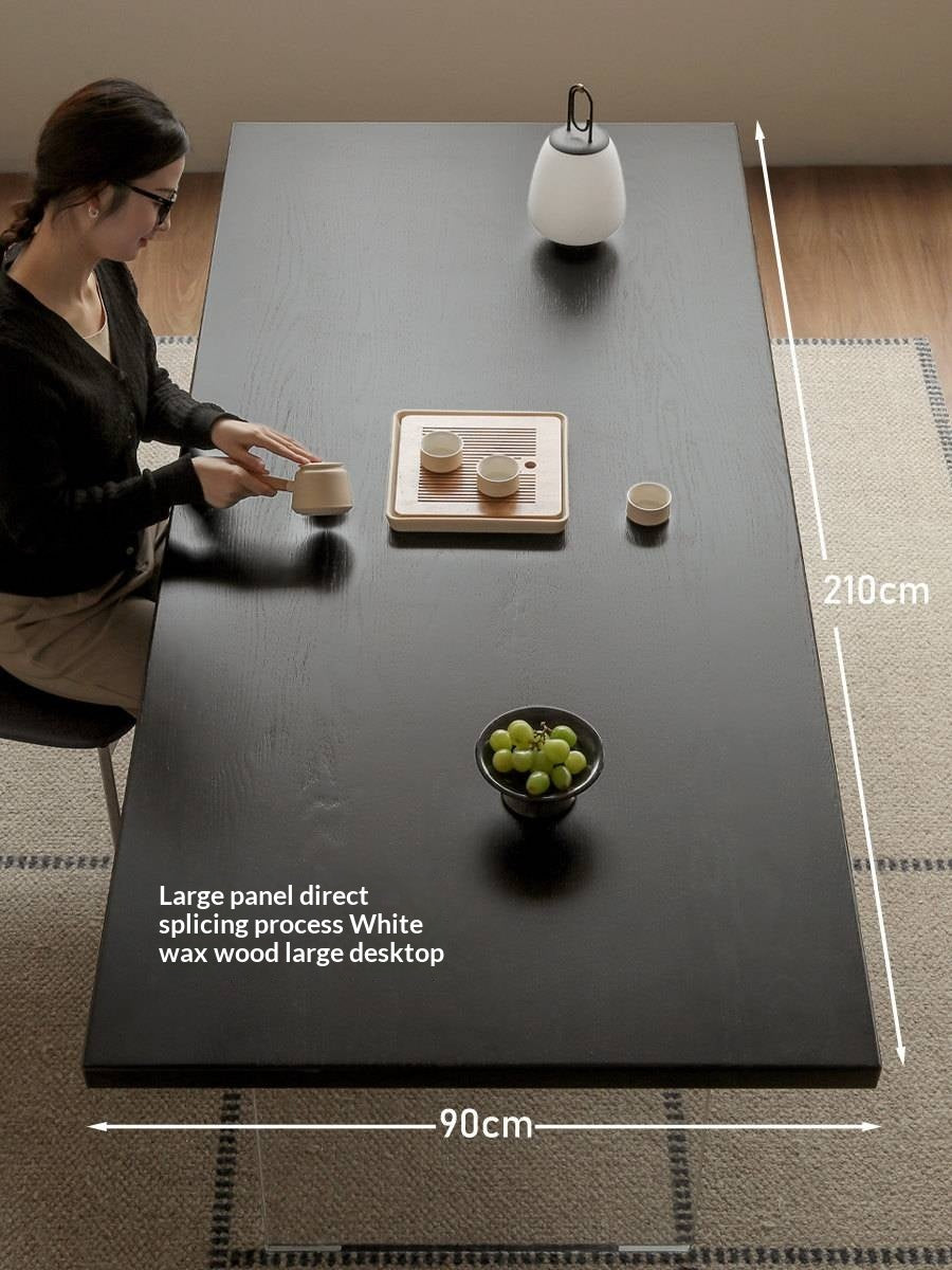 Ash Solid Wood Suspended wabi-sabi style black Dining Table