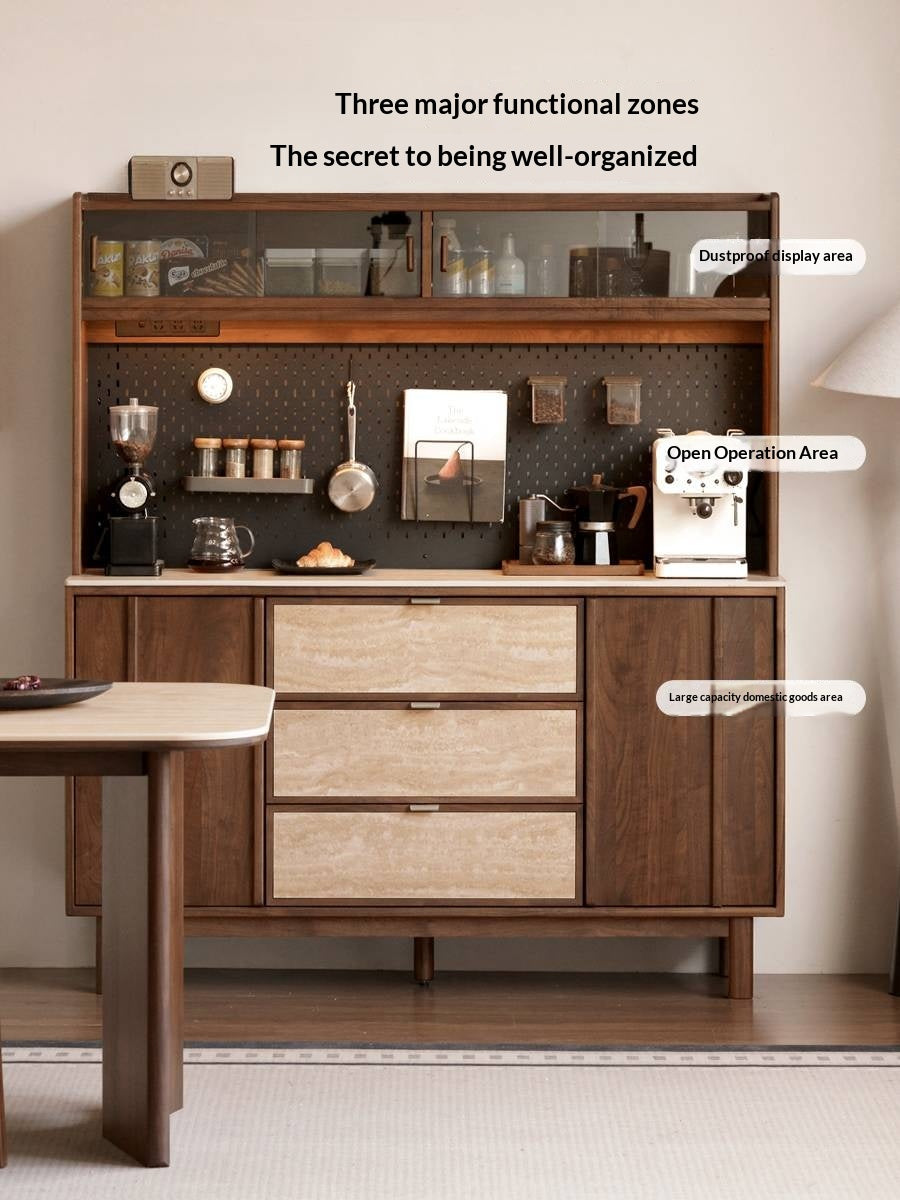 Black Walnut Solid Wood Ancient Style Buffet Cabinet