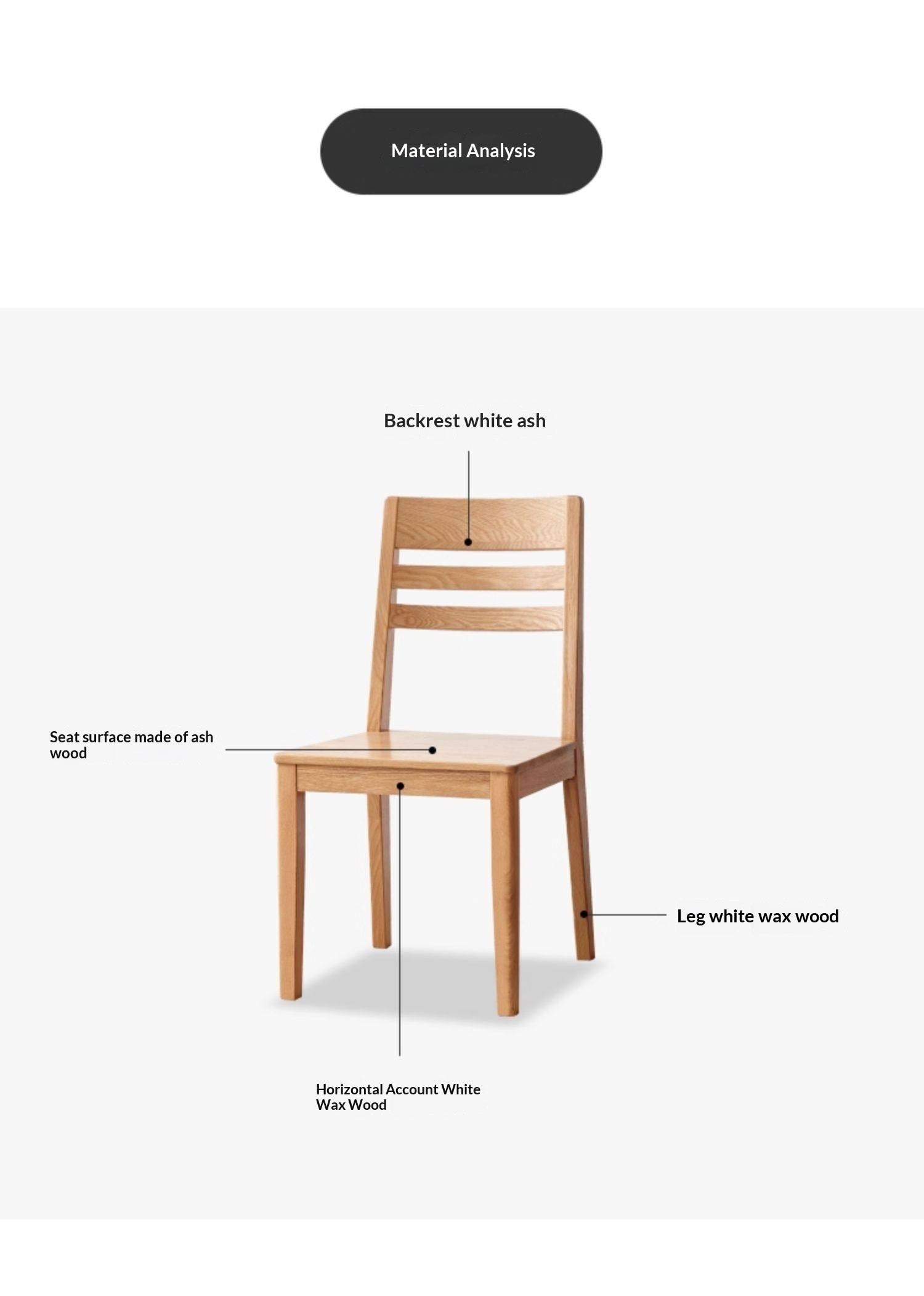 Set 4 pcs White Ash Solid Wood - Dining Chair