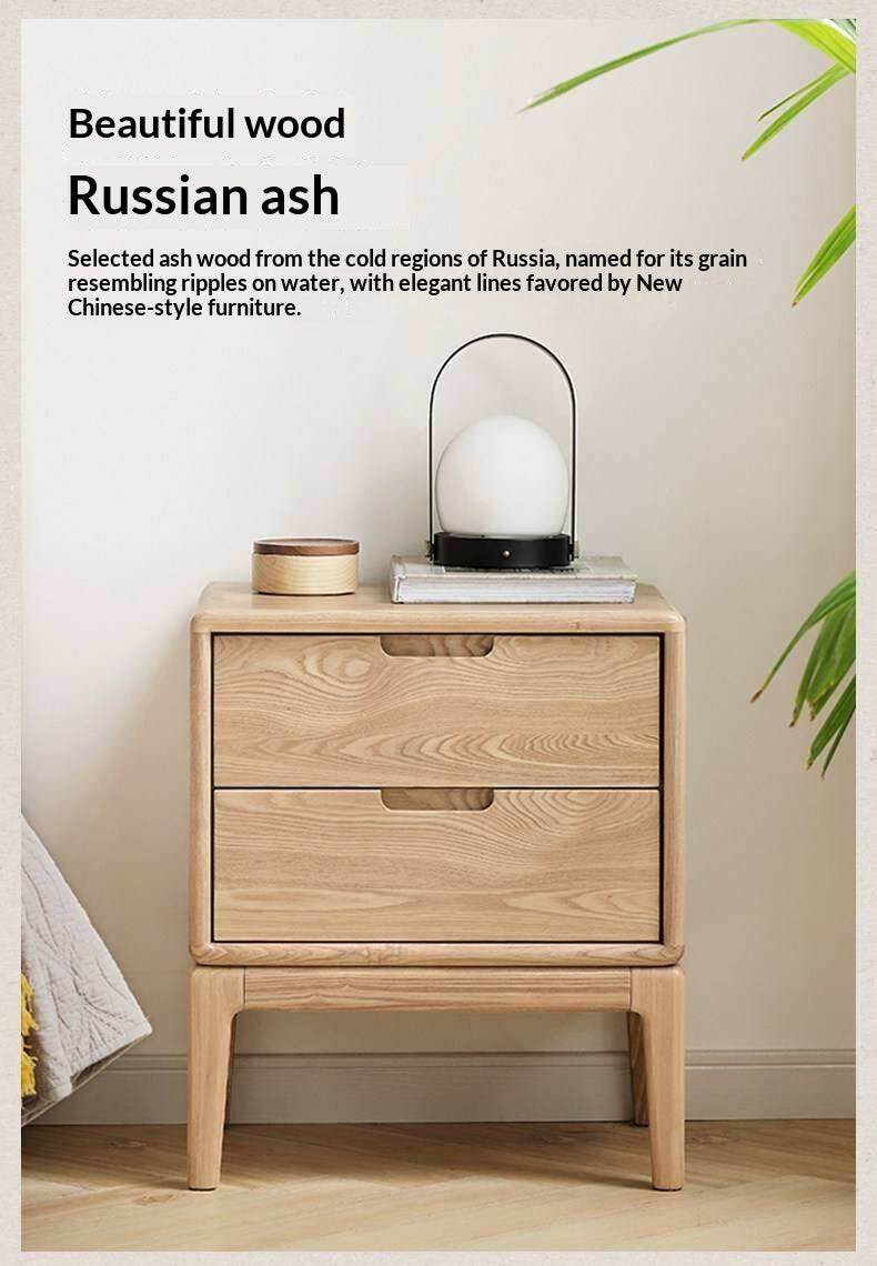 Ash Solid Wood Modern Nordic Style Nightstand
