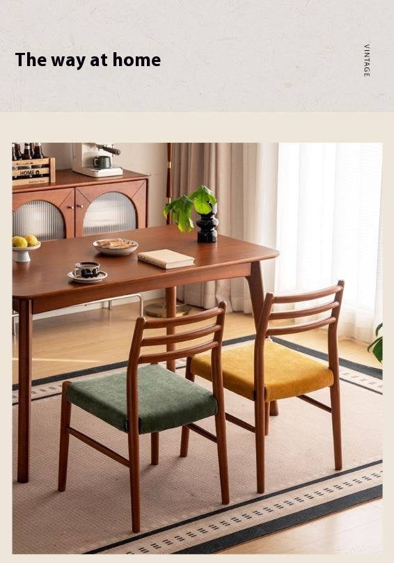 Set 4 pcs Beech Solid Wood Retro Style Dining Chair