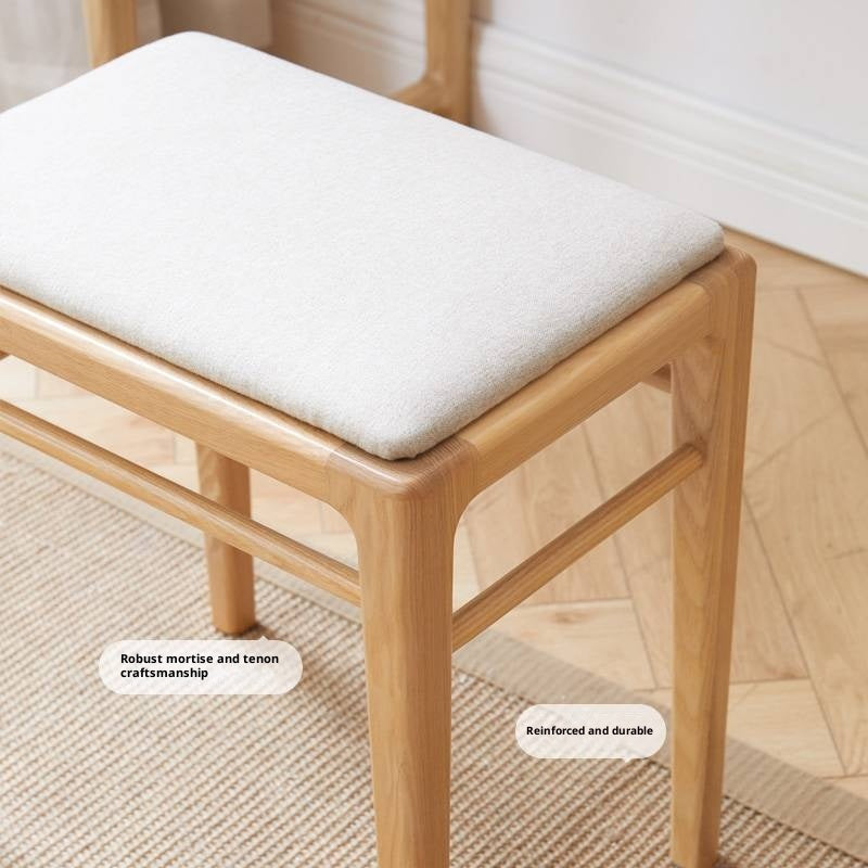 Ash Solid Wood Light Luxury Modern Makeup Stool