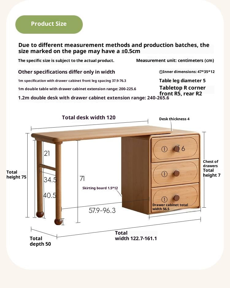 Beech Solid Wood Сhildren's Double Desk