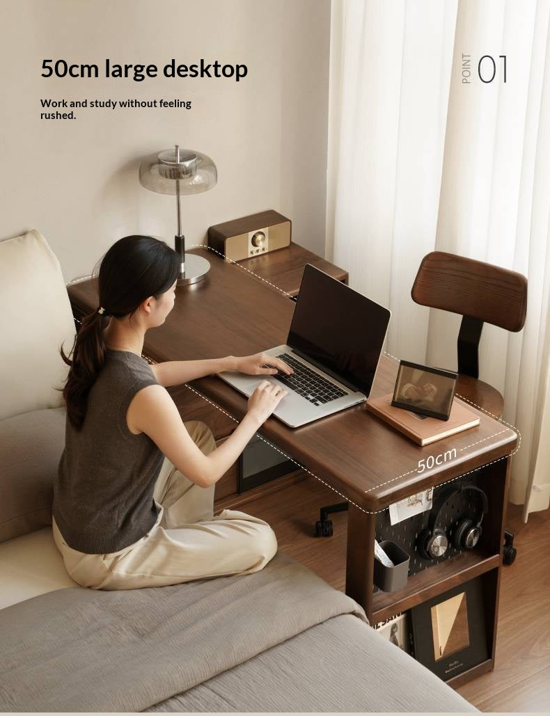 Black Walnut, Oak Solid Wood Italian Light Luxury Corner Office Desk