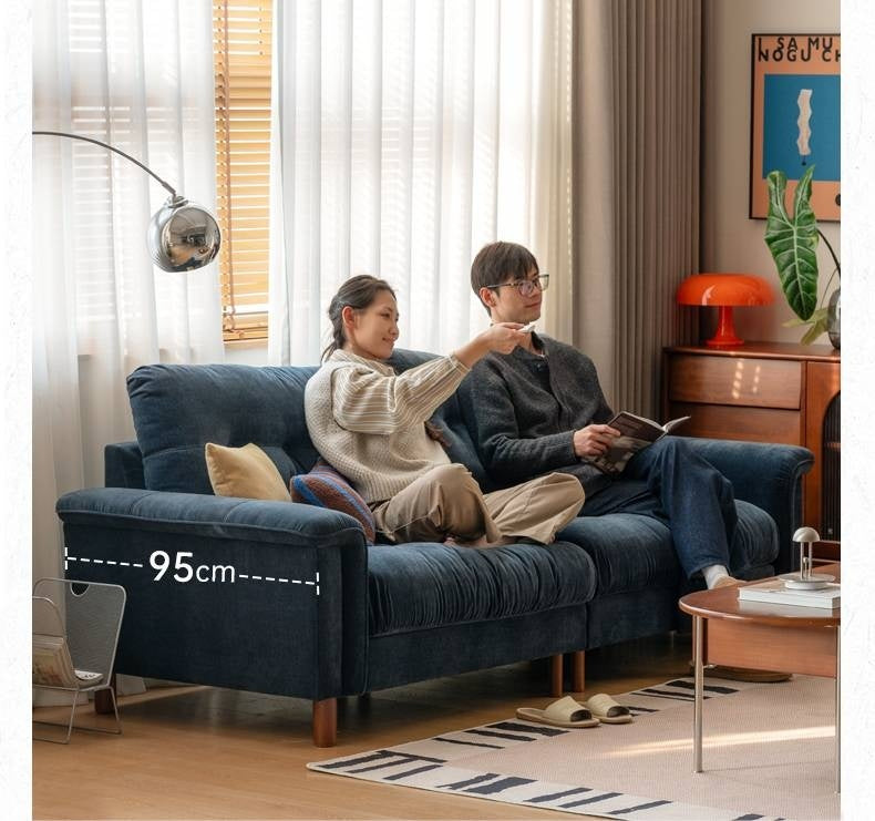 Fabric Chenille High Back Sofa Retro.