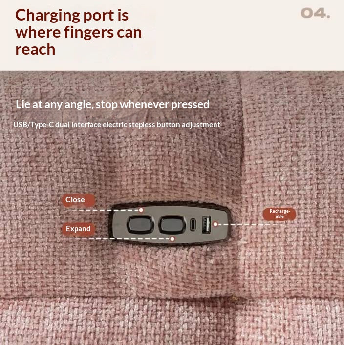 French Modern Recliner Accent Chair in Fabric